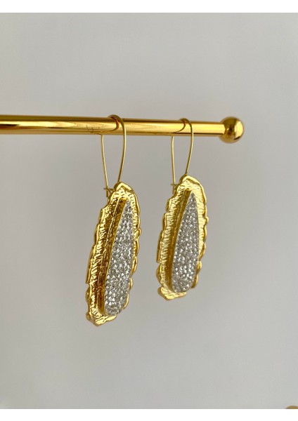 Özel Tasarım Markazit Beyaz Taşlı Küpe fiyatları