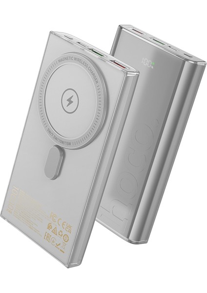 Q22 10,000 Mah Magsafe Dijital Ekranlı Powerbank Gri