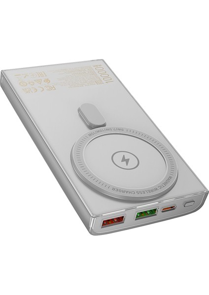 Q22 10,000 Mah Magsafe Dijital Ekranlı Powerbank Gri