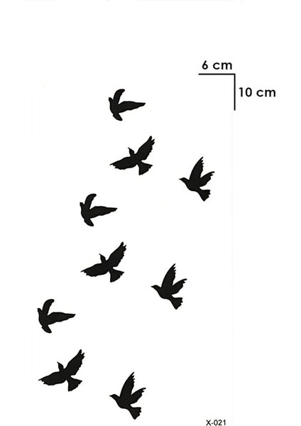 Geçici Karışık Kuş Mini Dövme Tattoo