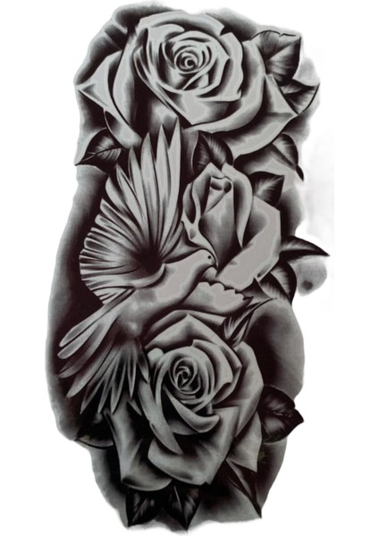 Gül Figürlü Geçici Dövme Tattoo