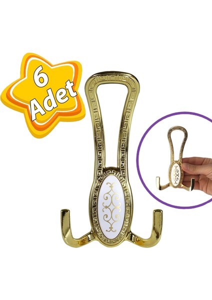 6 Adet Seç Portmanto Altın Gold Askı Vestiyer Duvar Askısı Askılık Metal Dolap Elbise Askılığı