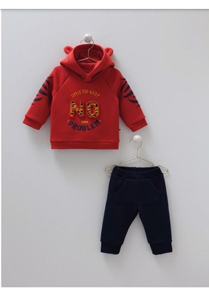 No Problem Yazılı Alt Üst Takım Kapüşonlu