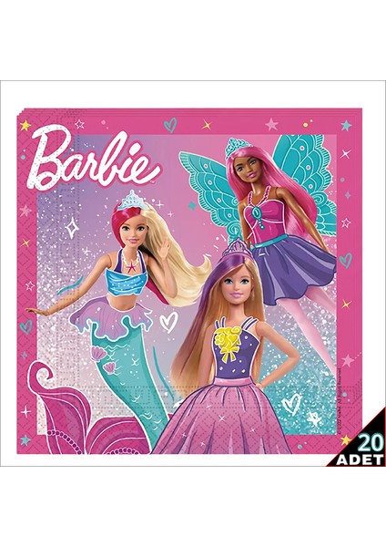 Barbie Fantasy Peçete, 33CM x 33CM - 20 Adet fiyatları