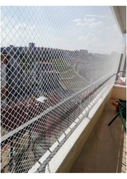 2,50 x 7 mt Montaj Mağzemeli Kedi Güvenlik Filesi Balkon Kapama Ağı Kalın Kuş Kedi Ağı