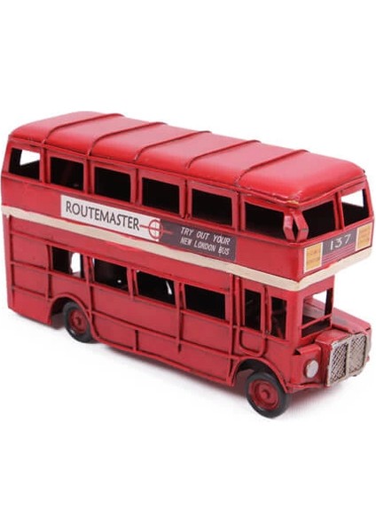 Dekoratif Metal Araba Londra Şehir Otobüsü