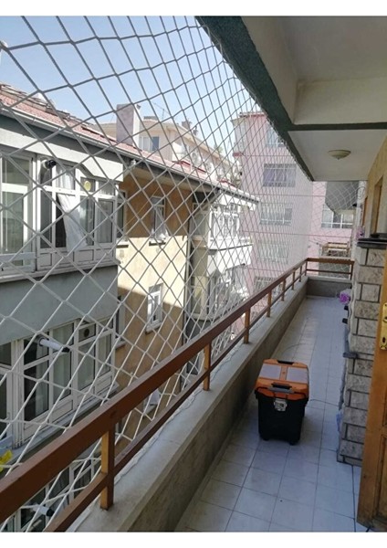 3 mm 3 x 9 Metre Güvenlik Filesi Balkon Kapatma Ağı Kedi Çocuk Emniyet Ağı