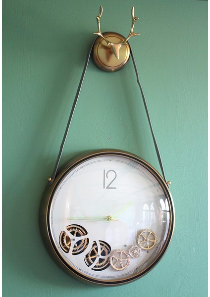 Çarklı Geyikli Duvar Saati ALK1586