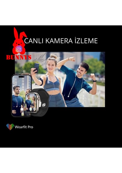 Tecno Camon Uyumlu Akıllı Saat Watch 9 MAX+2024 45MM Kordon Hediyeli Amoled Ekran