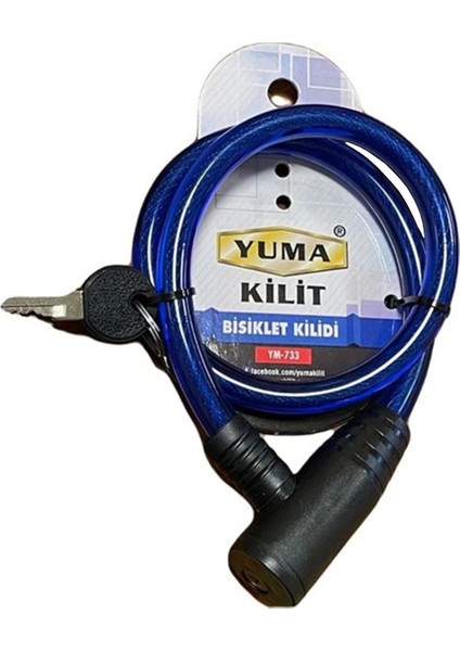 Yuma YM-733 Mavi 65 cm Bisiklet Kilidi