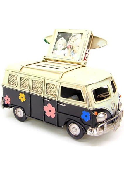Dekoratif Metal Minibüs Çerçeveli ve Kumbaralı