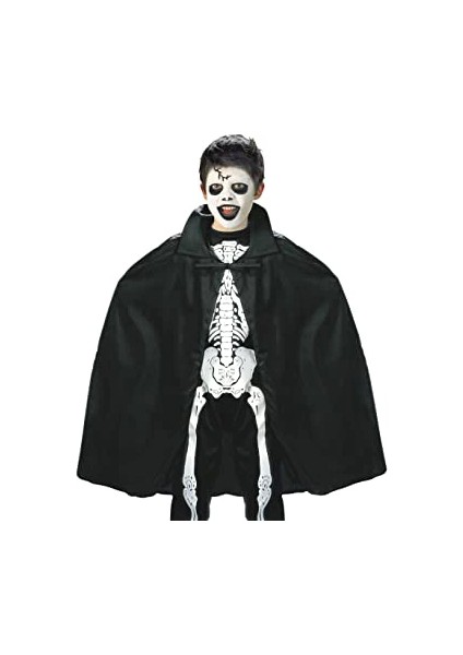 Siyah Renk Yakalı Halloween Pelerini 90 cm