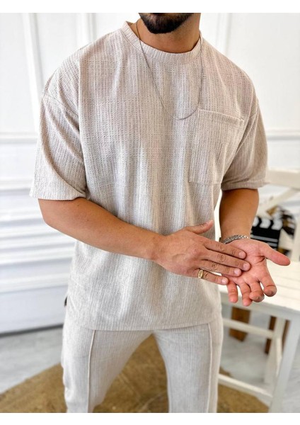 T-Shirt Nefes Alabilen Terletmez Kumaş Bisiklet Yaka Oversize Tshirt Cepli Tişört modelleri