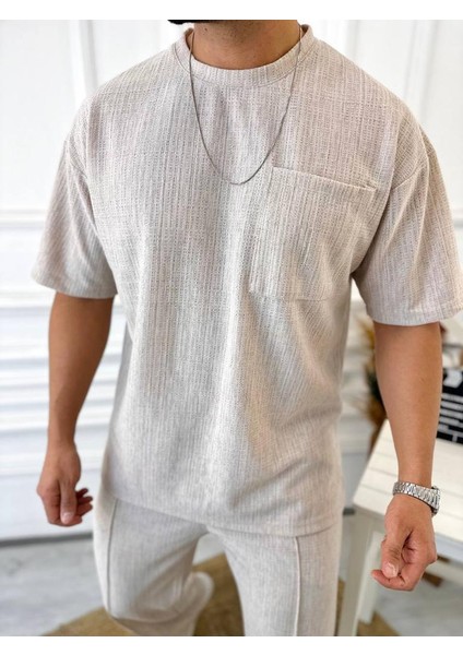 T-Shirt Nefes Alabilen Terletmez Kumaş Bisiklet Yaka Oversize Tshirt Cepli Tişört fırsatları