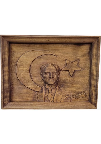 Bkmz Shop Mustafa Kemal Atatürk Oyma Ahşap Tablo