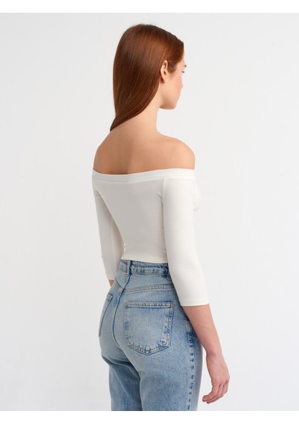 30937 Omuzları Açık Top-Ekru fiyatları