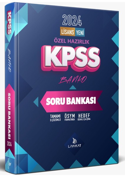 KPSS Banko 2024 Lisans Özel Hazırlık Tamamı Dijital Çözümlü Yeni Nesil Soru Bankası