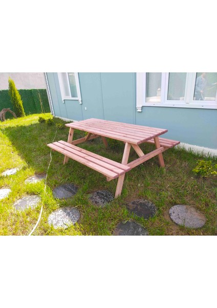8 Kişilik Ahşap Piknik Masası