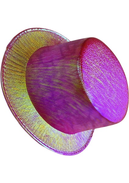 Colezium15 Fuşya Renk Işıltılı Hologram Kumaş Kaplama Fötr Silindir Şapka Yetişkin Boy (Clz) fiyatları