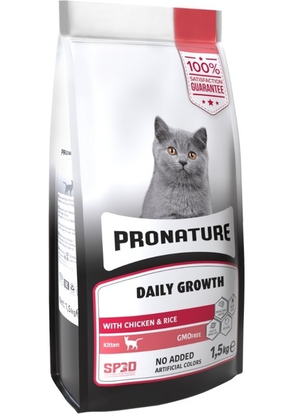 Daily Growth Kitten 1,5kg Tavuk Etli Pirinçli Yavru Kedi Maması