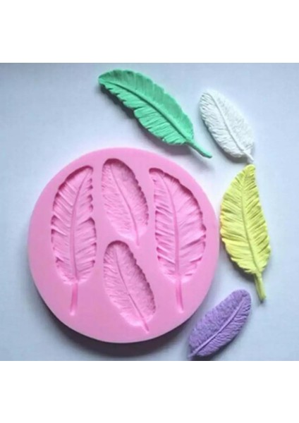 Tek Bir Kalıpta 4 Mini Tüy Silikon Kalıp K-907