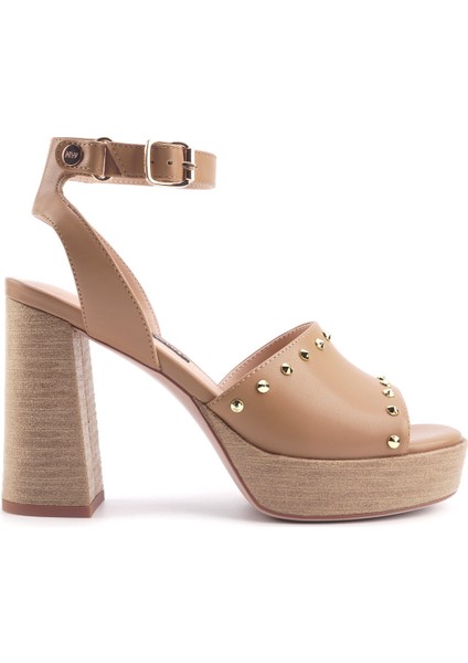 Caneb 4fx Taba Kadın Topuklu Sandalet