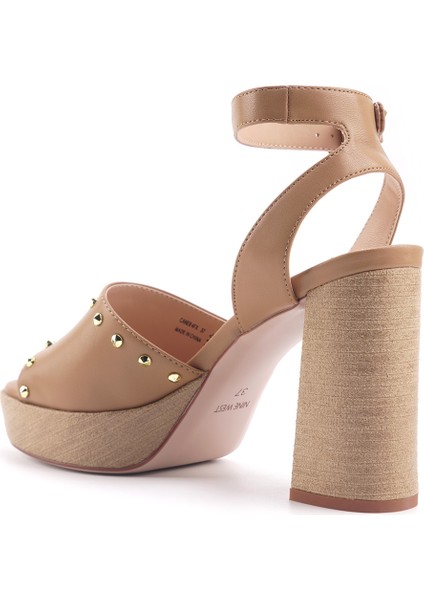 Caneb 4fx Taba Kadın Topuklu Sandalet modelleri