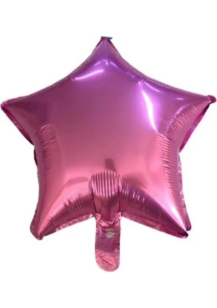 Metalize Yıldız Folyo Balon 45CM Pembe