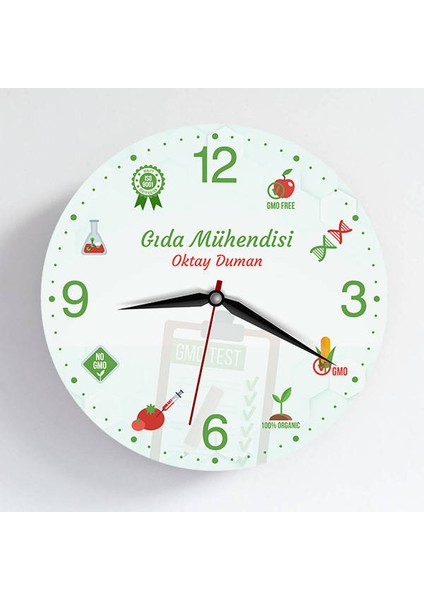 Gıda Mühendisine Kişiye Özel Duvar Saati