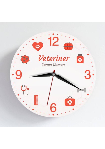 Veterinere Kişiye Özel Duvar Saati
