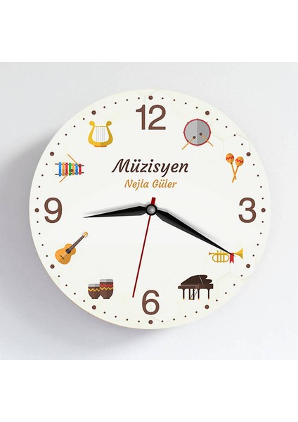 Müzisyene Kişiye Özel Duvar Saati