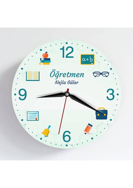 Öğretmen Temalı Kişiye Özel Duvar Saati