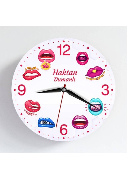 Dudak Tasarımlı Kişiye Özel Duvar Saati