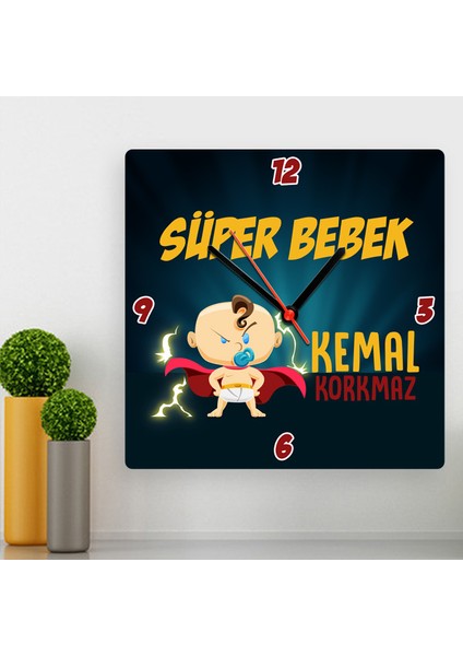 Süper Erkek Bebek Odası Duvar Saati