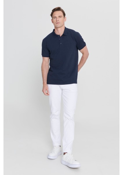 ALTINYILDIZ CLASSICS Erkek Lacivert %100 Pamuk Kıvrılmaz Polo Yaka Slim Fit Dar Kesim Tişört fiyatları