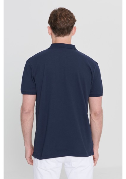 ALTINYILDIZ CLASSICS Erkek Lacivert %100 Pamuk Kıvrılmaz Polo Yaka Slim Fit Dar Kesim Tişört indirimleri