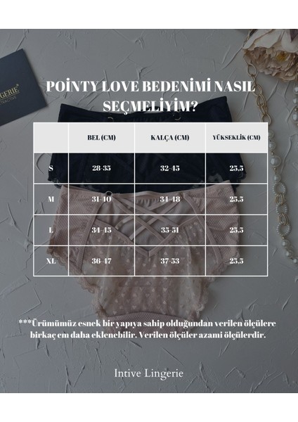 Pointy Love Kalpli Transparan Kumaş Arkası Dekolte Şeritli Yüksek Bel Slip