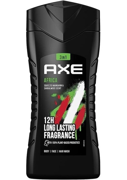 Africa 3in1 Erkek Duş Jeli 250ML 2 Adet + Axe Africa Erkek Sprey Deodorant 150ML 3lü Set