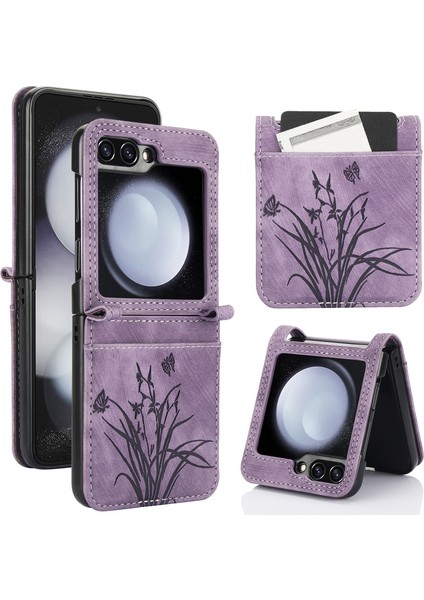 Samsung Galaxy Z Flip5 Için Orkide Pu Kılıf (Yurt Dışından)
