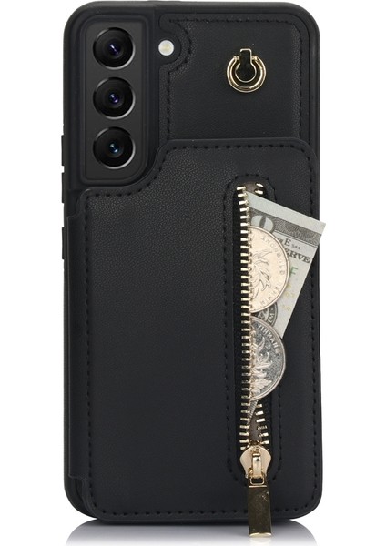 Samsung Galaxy S22 5g Için Fermuarlı Kart Çanta Telefon Kılıfı (Yurt Dışından)