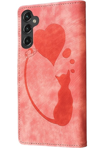 Samsung Galaxy S24+ 5g Için Kalem Kalp Kedi Pu Kılıf (Yurt Dışından)