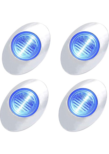 Blueleskyy 4pcs 3 Inç Oval LED Deniz Işıkları 12V Duba Kayık Mavisi Için (Yurt Dışından)