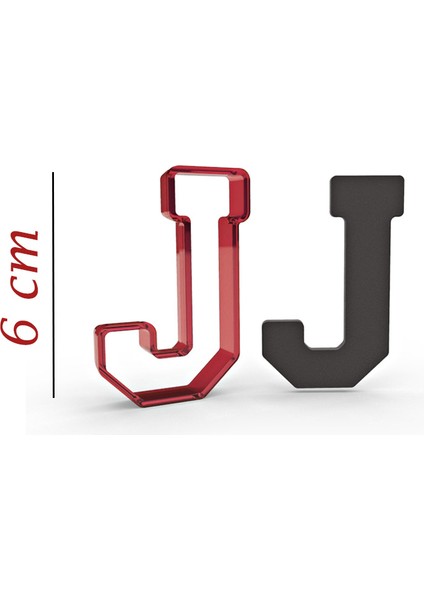 6 cm J Harfi Kurabiye Kalıbı