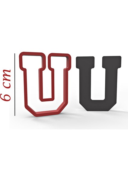 6 cm U Harfi Kurabiye Kalıbı