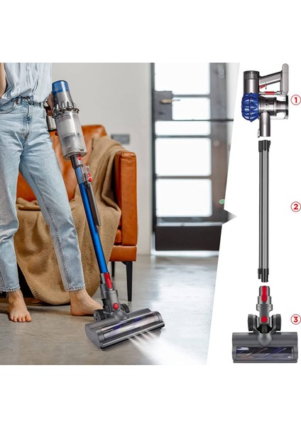 Dyson V7, V8, V10, V11, SV12, SV14 Elektrikli Süpürge Için Doğrudan Tahrikli Fırça ve Kilit Aksesuarlarına Sahip Elektrikli Fırça (Yurt Dışından) fırsatları