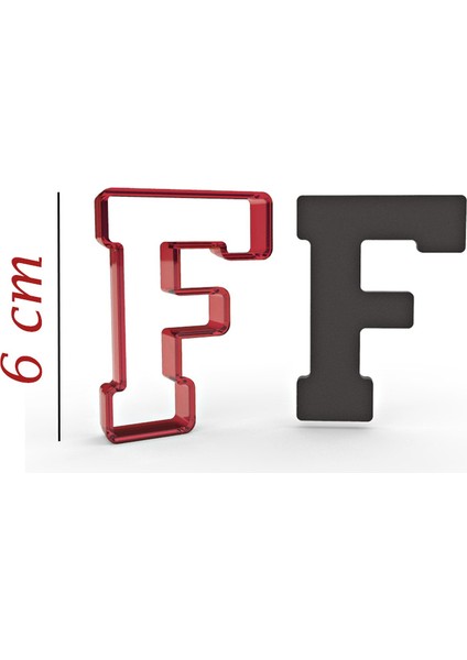 6 cm F Harfi Kurabiye Kalıbı