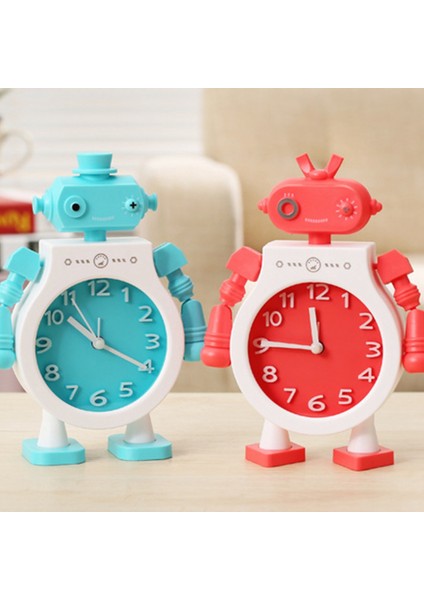 Yatak Odası Çalar Saat Ortak Kol Hareketi ile Serin Robot Karikatür Dekorasyon Çocuklar Için Hediyeler Okula Dönüş B (Yurt Dışından)