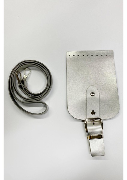 Cep Telefonu Çantası Örgü Seti 21X10 Gümüş