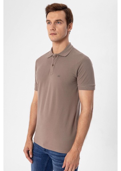 Polo Yaka Regular Kalıp Armürlü Tişört modelleri