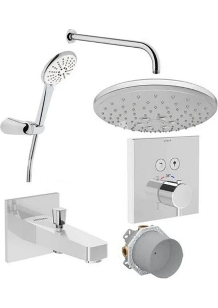 Aquacontrol Ankastre Termostatik Duş Seti Krom A49294